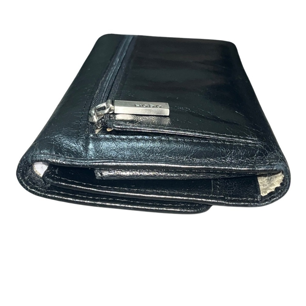 Gorgeous Hobo International Black Leather Organizer Wallet, Paisley Lining